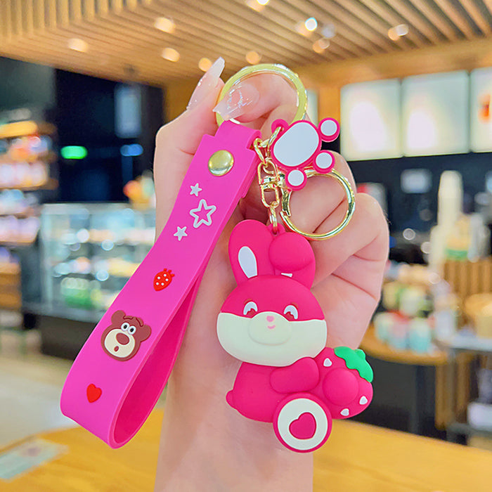 Wholesale Pink Strawberry Bear Keychain JDC-KC-YDao099