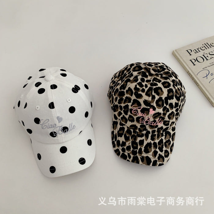 Wholesale Baseball Cap with Fashionable Letter Embroidery and Leopard Print Sunshade Hat