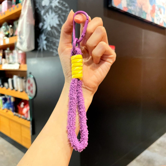 Wholesale Plush Braided Keychain with Colorful Tassel Fashion Phone Strap MOQ≥2