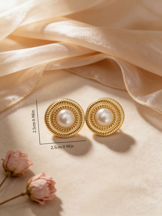 Wholesale Stainless Steel Geometric Oval Golden Earrings for Women