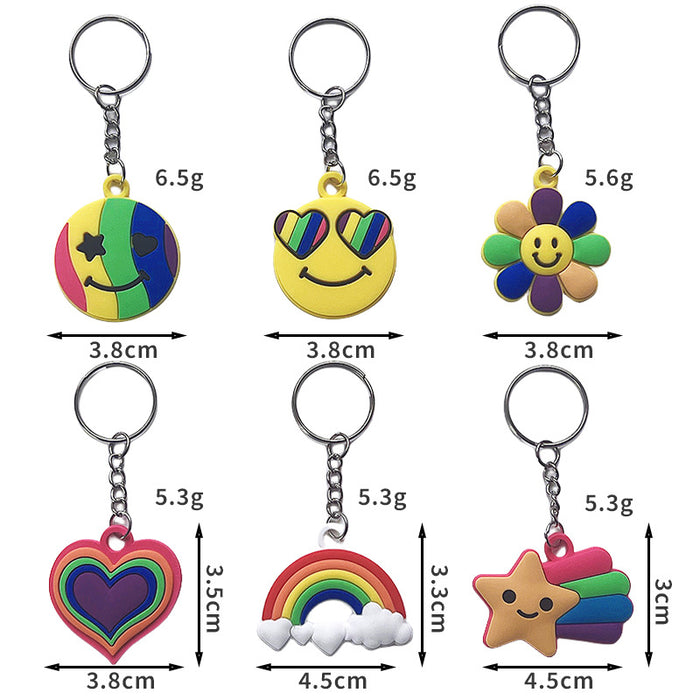 Wholesale Rainbow Plastic Keychain JDC-KC-TianTiao001