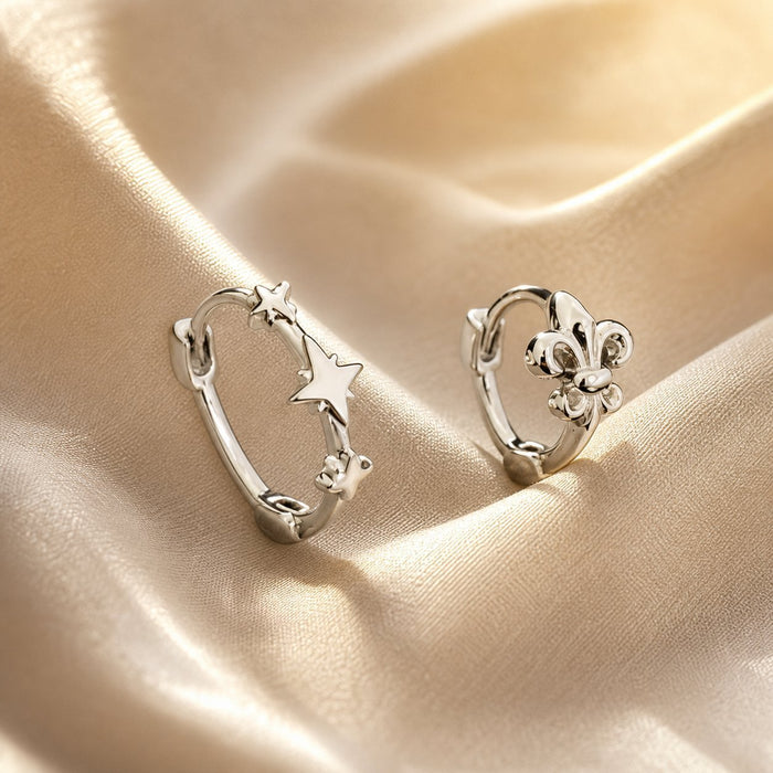Wholesale Alloy Asymmetric Star Moon Butterfly Earrings Sweet Cool Retro Style Jewelry Accessory
