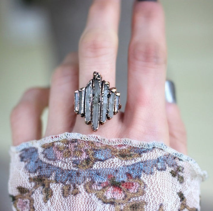 Wholesale New Irregular Rock Edge Vintage Ring with Drip Oil Irregular Ring