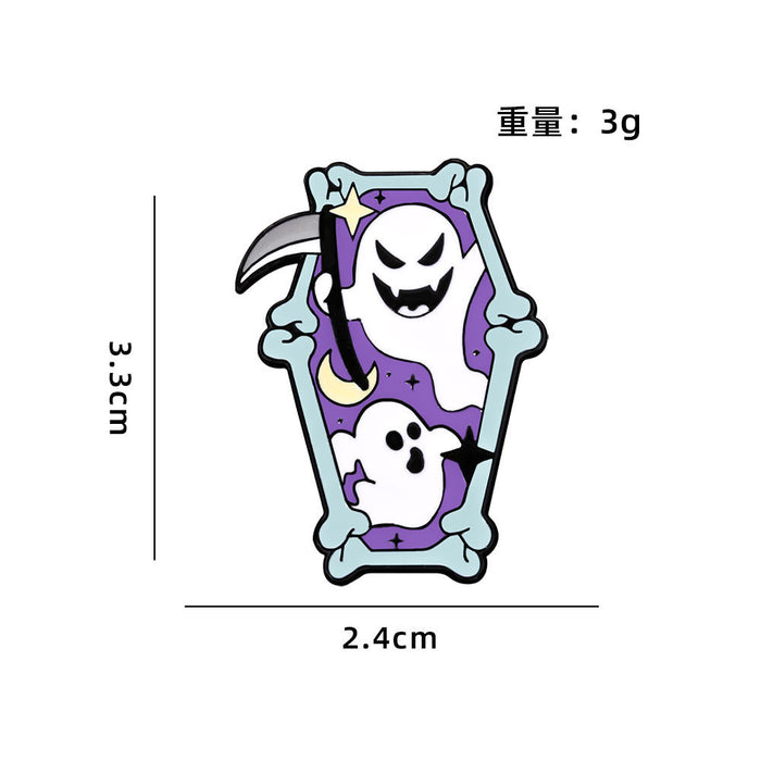 Wholesale  Badge Cute White Ghost Alloy Brooch Horror Night Holiday Party Clothes Decorations