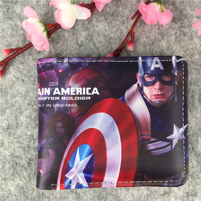 Wholesale Fashion Retro Superhero Bifold Wallet PU Leather Card Holder For Men Women