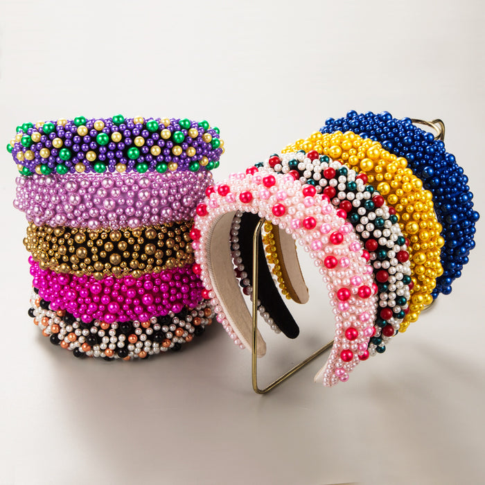 Wholesale Valentine' s Day headband with colorful beads