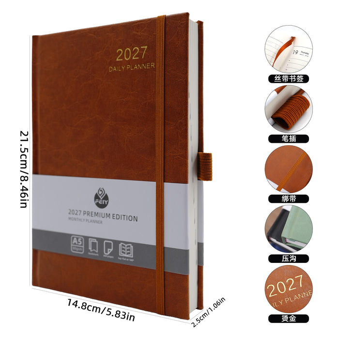 Wholesale Trendy A5 Business Notebook with Imitation Leather Cover and Thread Lock Binding