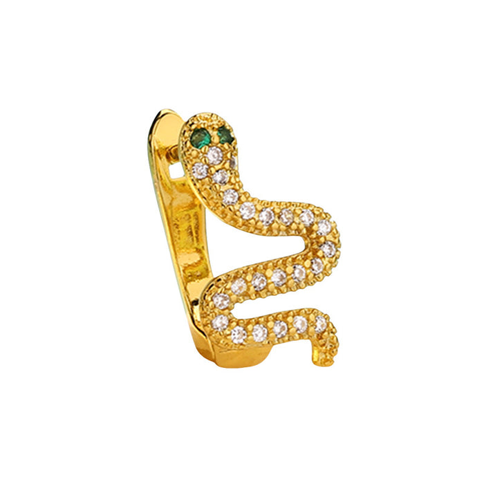 Wholesale Serpentine earrings, small snake earrings, ear bone clip, zircon snake head, ear clasp, no ear hole, ear clip
