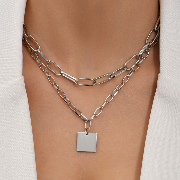 Wholesale Jewelry Exaggerated Thick Chain Pendant Necklace Simple Metal Clavicle Chain