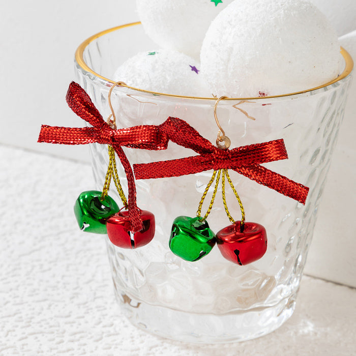 Wholesale Alloy Electroplated Christmas Earrings Bell Bow Geometric Rope Fashion Accessory MOQ≥200