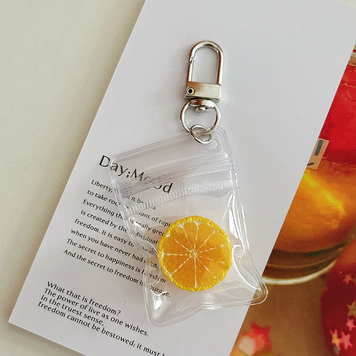 Wholesale Pastoral Style Resin Half Lemon Keychain Bag Charm Decorative Accessory