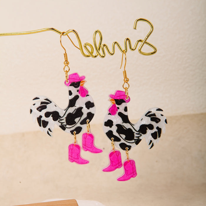 Wholesale Flat acrylic earrings Christmas funny creative animal earrings