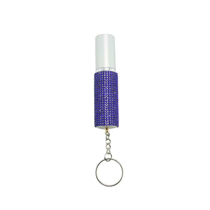 Wholesale Modern Alloy Rhinestone Perfume Bottle Keychain Pendant Portable 5Ml Atomizer Car Key Accessory For Women