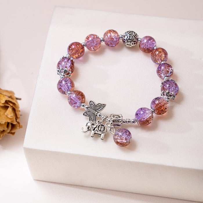 Wholesale Butterfly  Crystal Bracelet Gradient Beads Handmade