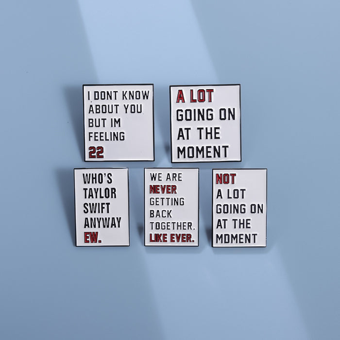 Wholesale Chic Music Lyrics Brooch Pin Creative Geometric Dialog Shape English Alphabet Badge Decorative Brooch