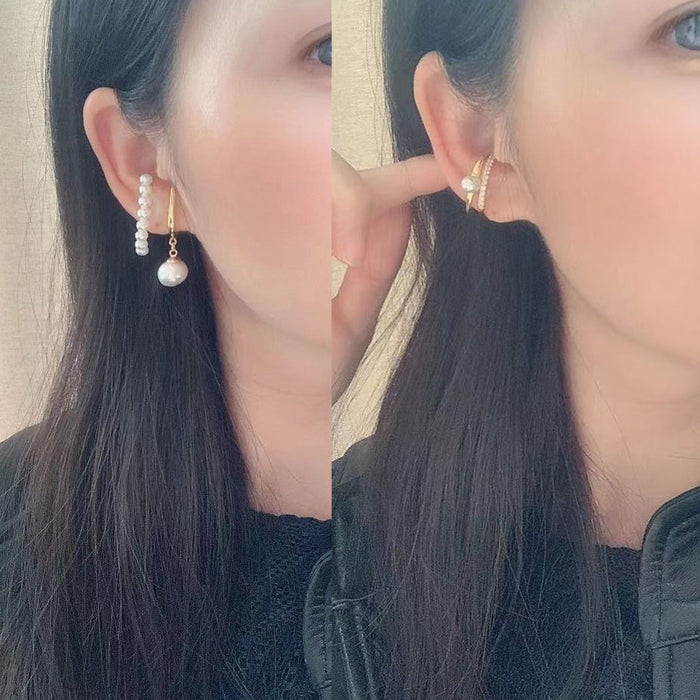 Wholesale Ear Clip Ear Drop Trendy Ear Hanging Ear Clip Pearl Earrings