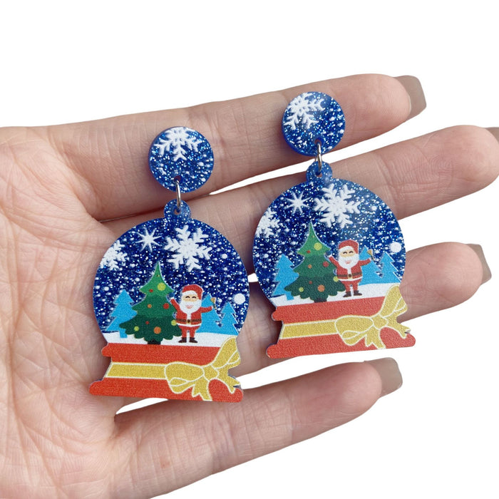Wholesale Christmas series holiday earrings Christmas balls socks gloves Christmas tree acrylic earrings