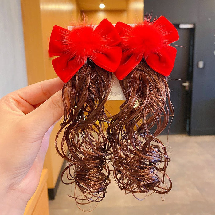 Wholesale Plastic Children's Bow Wig Hair Clips JDC-HC-Linx002