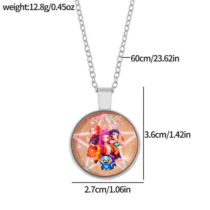 Wholesale Kpop Gemstone Colorful Heart Pendant Necklaces