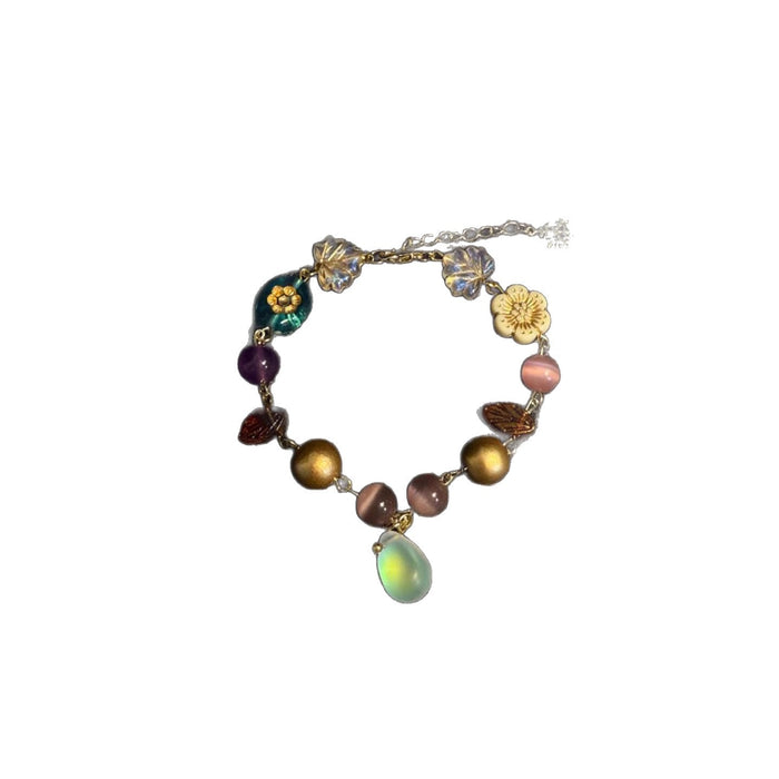 Wholesale Simplicity, individuality, fashion, flower droplet pendant bracelet, niche design, temperament, individuality, fashion, versatile bracelet