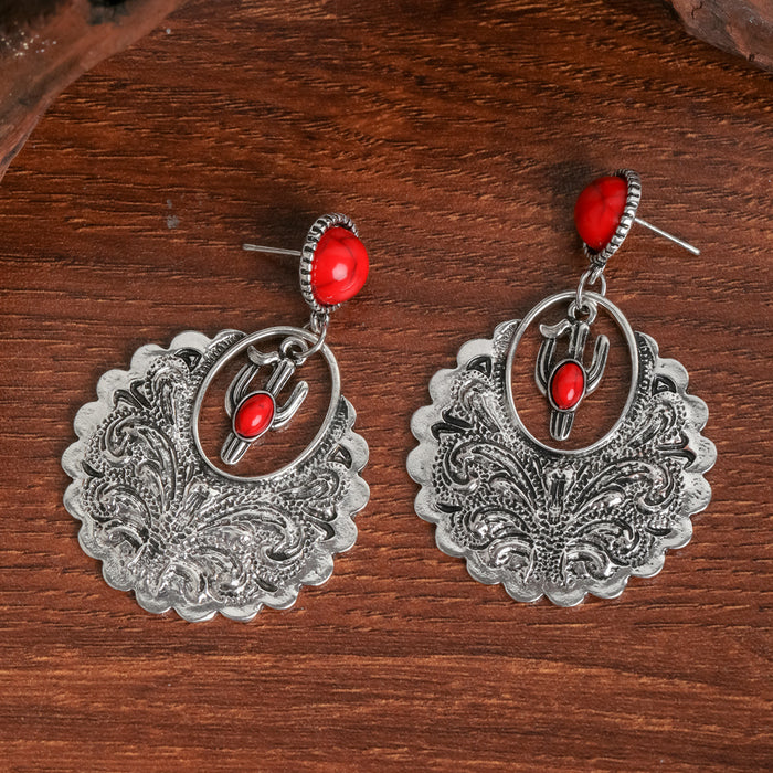 Wholesale Ethnic Style Turquoise Earrings JDC-ES-JunJie004