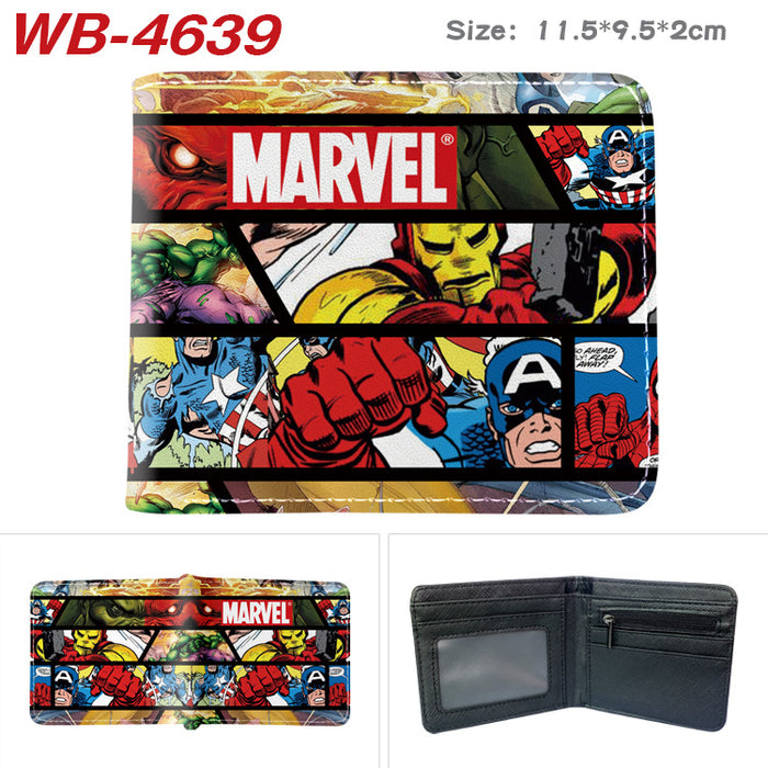 Wholesale Fashion Retro Superhero Bifold Wallet PU Leather Card Holder For Men Women