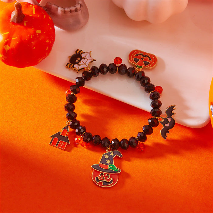 Wholesale  Bracelet Pumpkin  Crystal Beaded Bracelet Versatile Holiday Jewelry