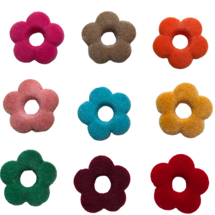 Wholesale 10PCS Flocking Small Flowers DIY Jewelry Accessories Beads JDC-BDS-YuPan001