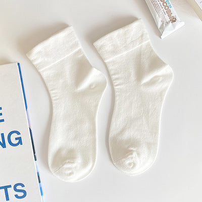 Wholesale Socks, thin, cute college cotton, solid color, mid tube socks