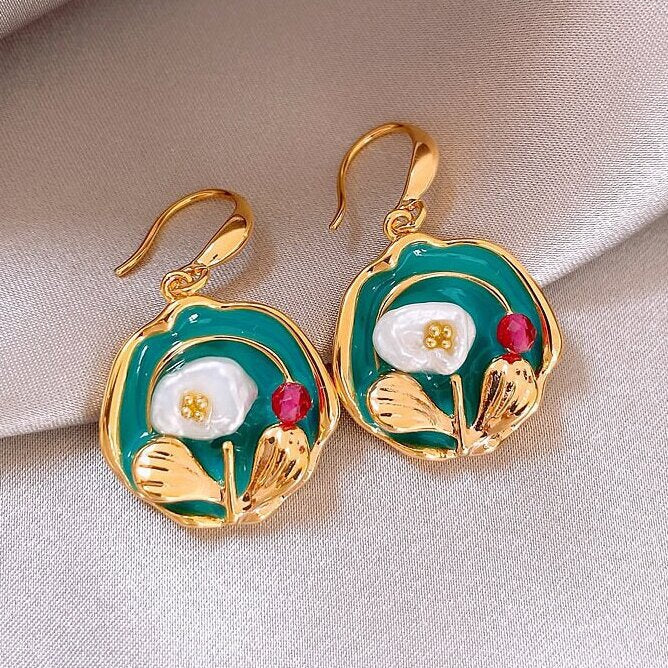 Wholesale Baroque Pearl Earrings Women's 925 Silver Needle