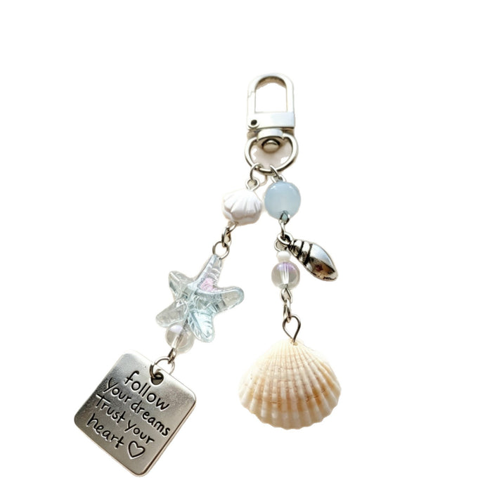 Wholesale Alloy Starfish Shell Bag Charm Keychain Trendy Fresh Style