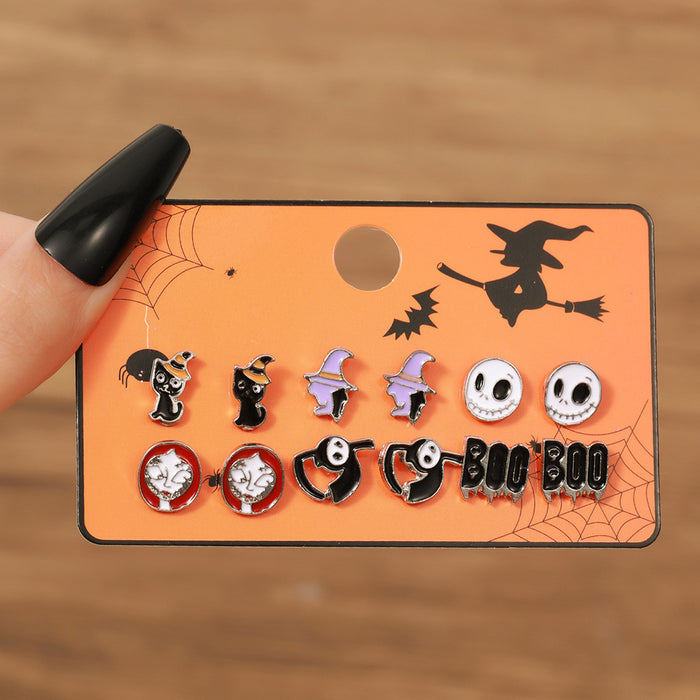 Wholesale  Earring Set Pumpkin Skull  Design Alloy Party Wear Jewelry Accessory