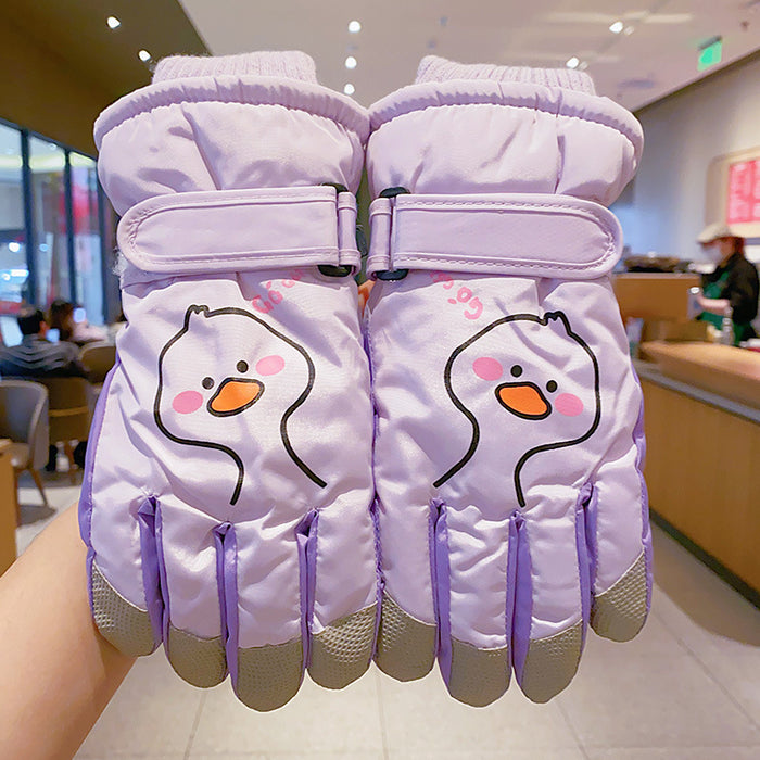 Wholesale Cartoon Windproof and Antifreeze Fleece-Lined Gloves