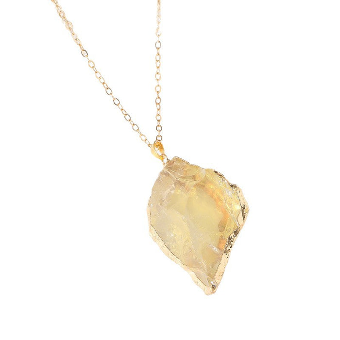Wholesale Natural Stone Irregular Pendant Necklace Trendy Fashion Accessory Gift MOQ≥2