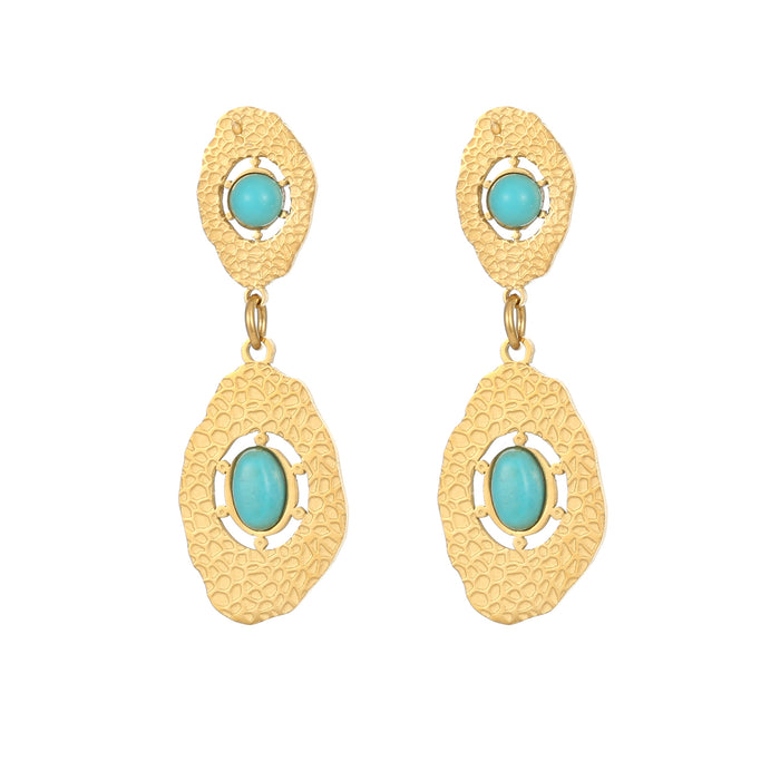 Wholesale 5pcs Irregular Turquoise Light Luxury Earrings