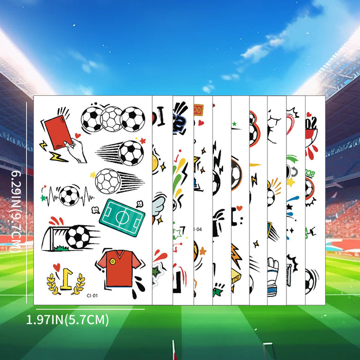 Wholesale 10pcs World Cup Water Transfer Paper Football Tattoo Stickers