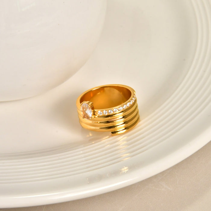 Wholesale High-end design sense inlaid zircon multi-layer ring light luxury fashion personality ring