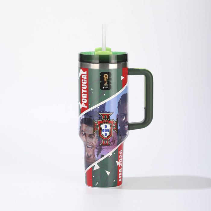 Wholesale 40oz Stainless Steel Car Cup with Football Design MOQ≥2