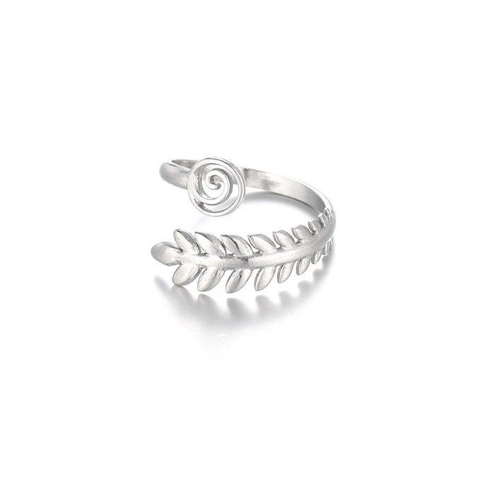 Wholesale Retro Geometric Irregular Textured Stainless Steel Ring