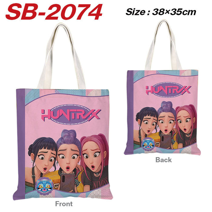 Wholesale Kpop full color printed shopping bag canvas tote bag  shoulder bag