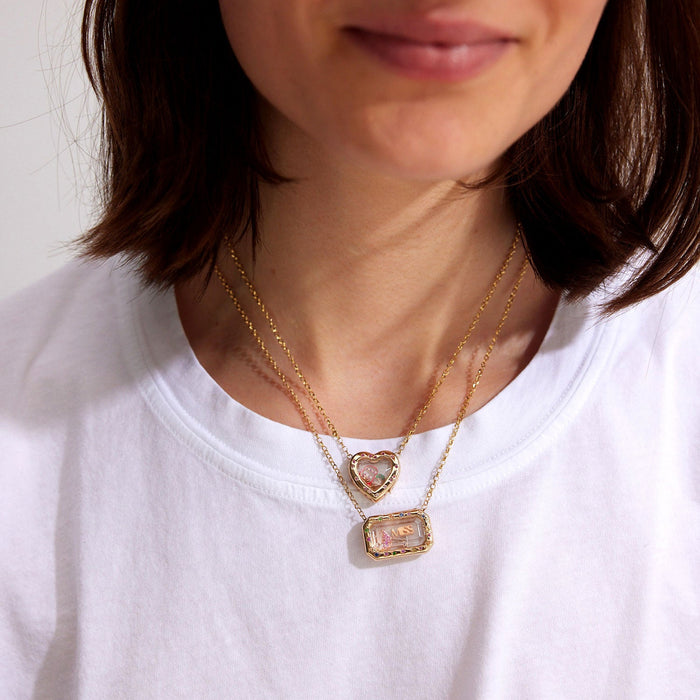 Wholesale Retro-style DIY pendant with hollow design,  transparent box necklace