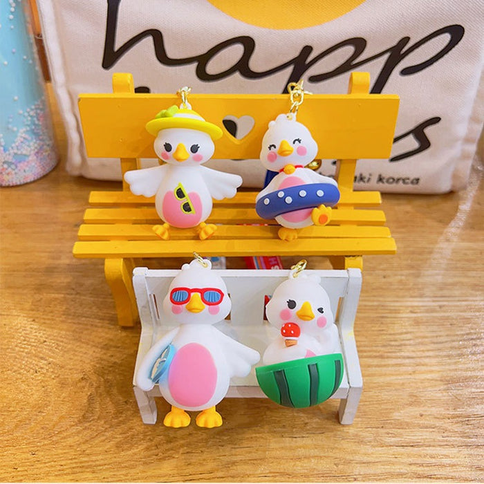 Wholesale PVC Duck Cute Cartoon Doll Keychain JDC-KC-NLu017