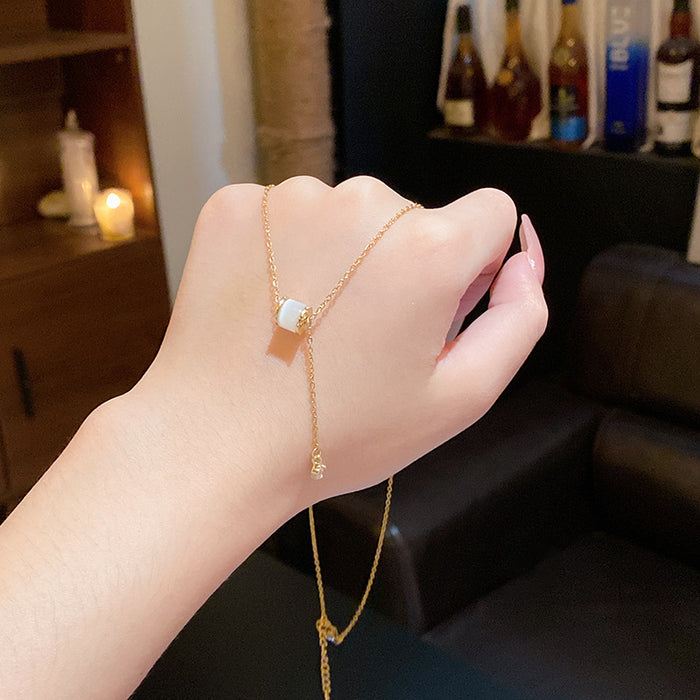 Wholesale Titanium Steel Micro Inlaid Zircon Clavicle Chain