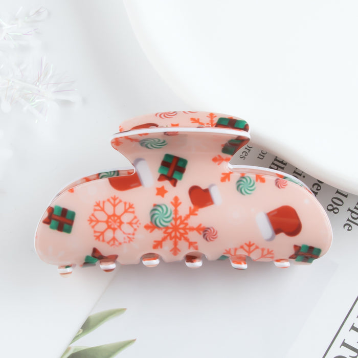 Wholesale Christmas Bear-Shaped Cookie Hair Clip Cute Claw Clip  Cane Gift Claw Clip Holiday Hair Accessory