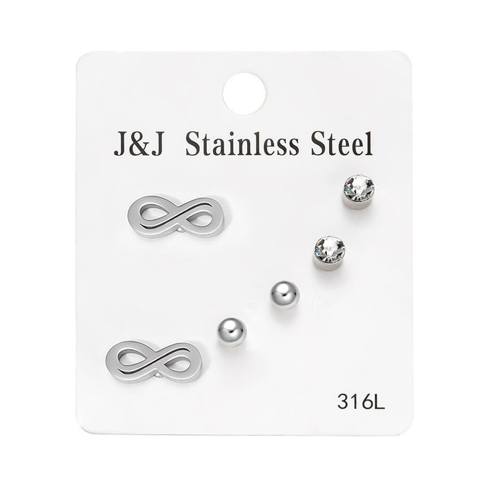 Wholesale Heart Diamond Combination Card Earrings Set Earrings