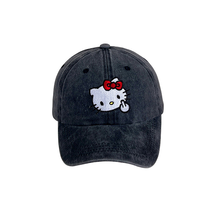 Wholesale Cartoon Embroidered Denim Baseball Cap Men's and Women's Curved Eaves Cap