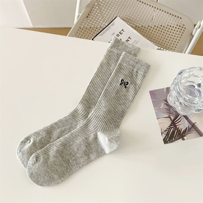 Wholesale Bow shaped mid tube socks, breathable mesh socks, ballet style pile socks, sweat absorbing socks