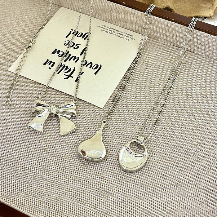 Wholesale saddle shape alloy necklace all-match accessories bow long