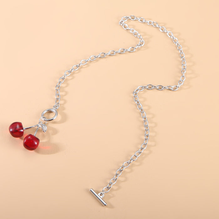 Wholesale Black cherry necklace collarbone chain versatile vintage necklace accessory