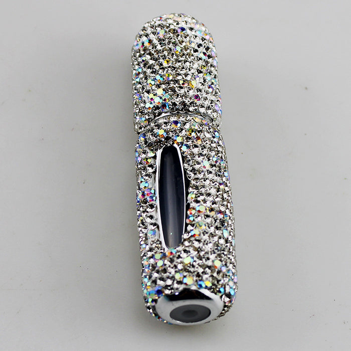 Wholesale Hand Set Rhinestone Refillable Perfume Bottle 5Ml White Fashion Accessory Gift For Everyday Wear